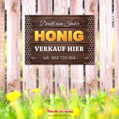 Werbeschild Honigverkauf - 420x300mm - CD62