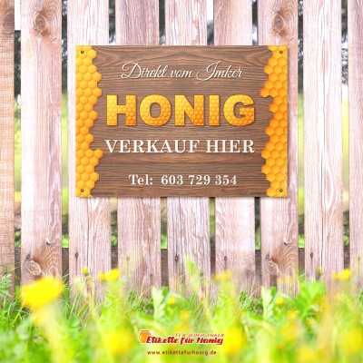 Werbeschild Honigverkauf - 420x300mm - CD63