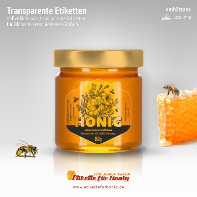 Transparenter Honigaufkleber - emh2trans- 12