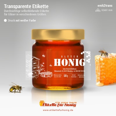 Transparenter Honigaufkleber – Farbe Weiß – emvtrans-bw 23